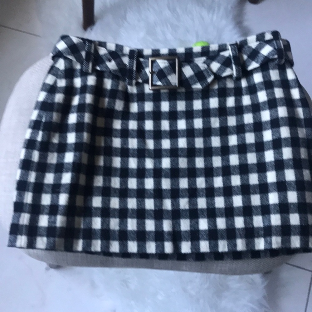 Black/Ivory Check Mini Skirt